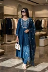 KF 658 Kalaai Chanderi Silk Embroidery Kurti With Bottom Dupatta